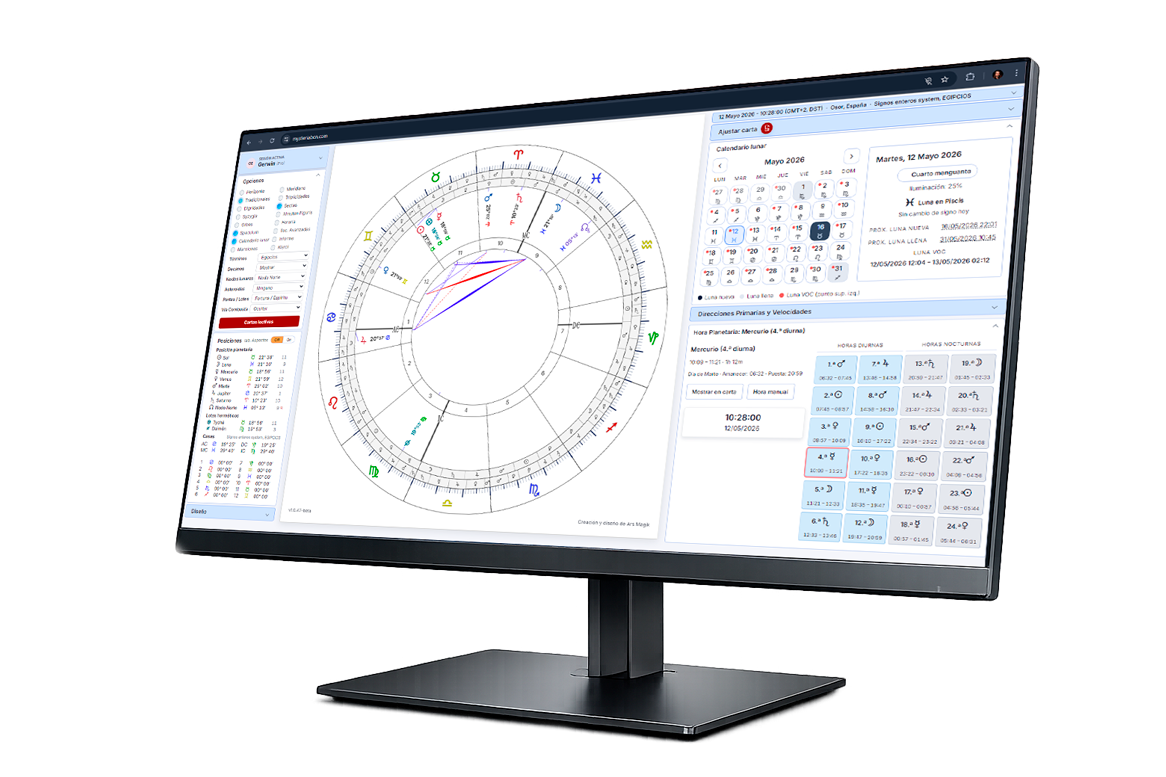 Interfaz de Ars MagiK Astro abierta en un navegador